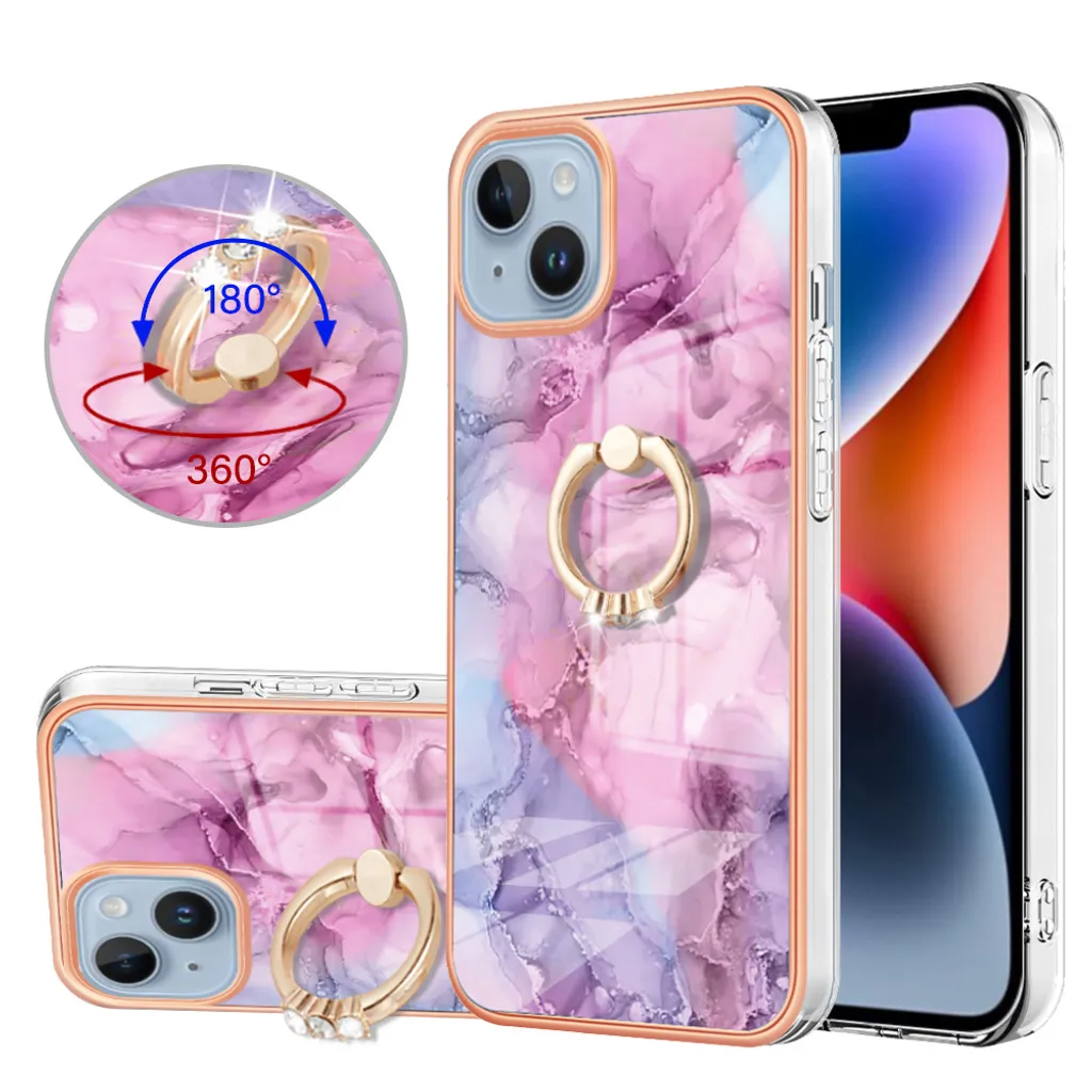 Custodia Business iPhone 14 Rosa - Silicone TPU Bumper con Ring