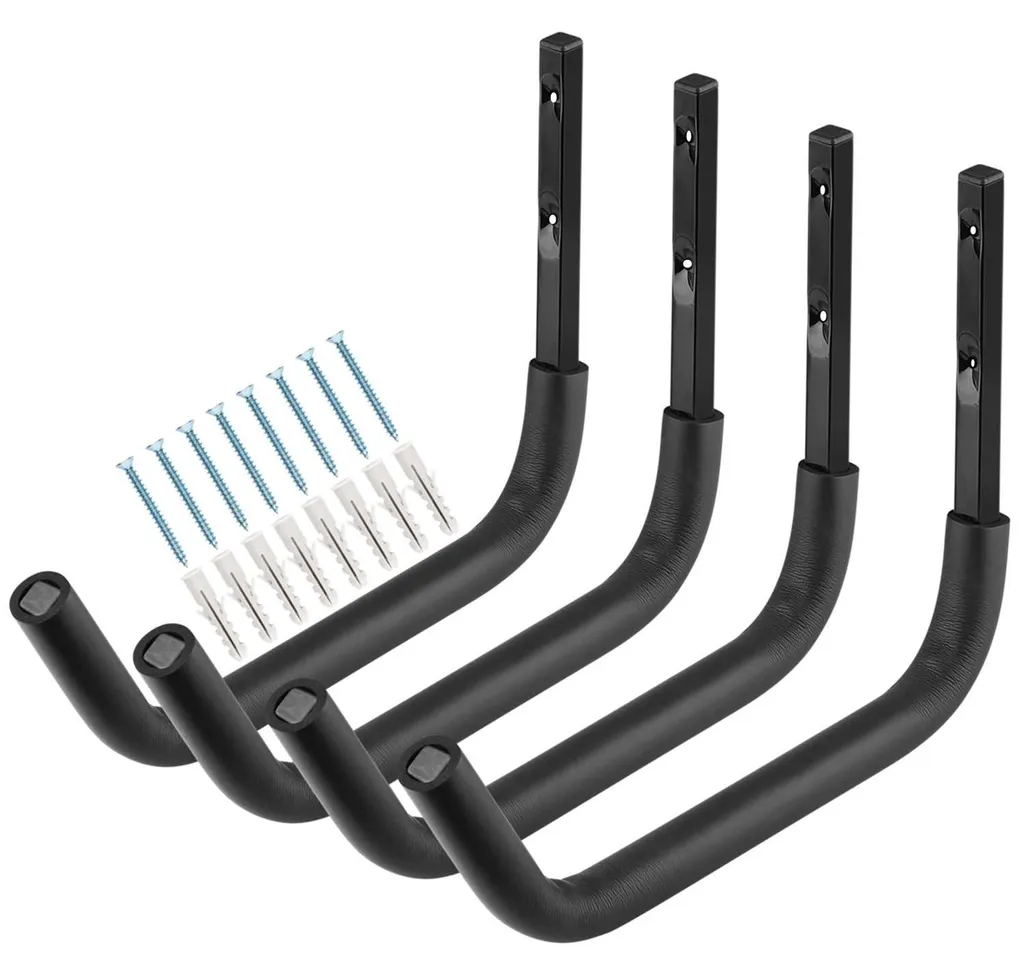 Supports Muraux Kayak 38,8 cm - Lot de 4 Crochets en Acier Robustes