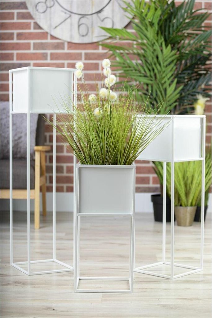 Moderner Blumenständer weiß 90 cm GLAM Produktbild 7