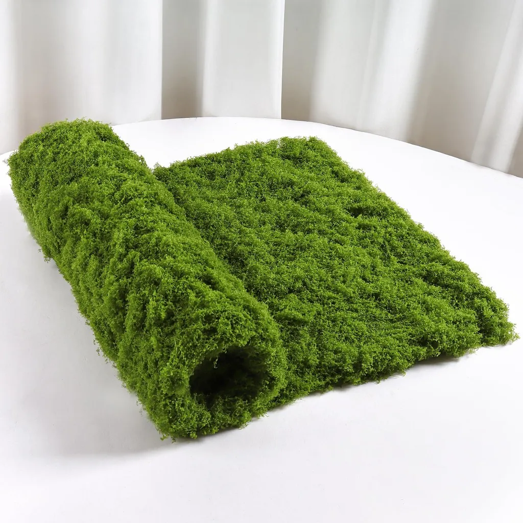 Tapis de mousse artificielle vert clair 100x100 cm pour décoration