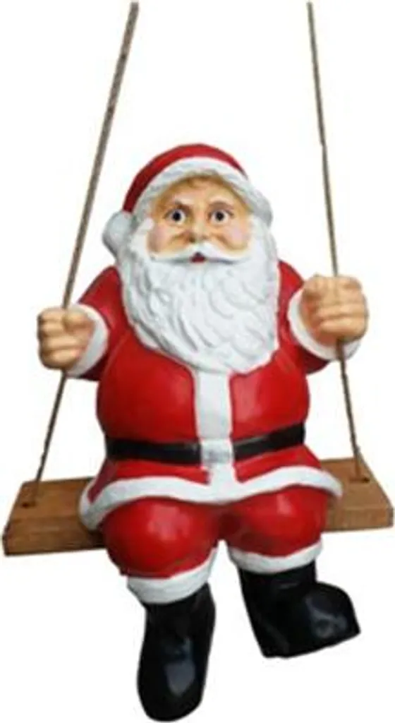 Déco Sapin et Intérieur : Père Noël Balançoire 50 cm Statue d'Hiver
