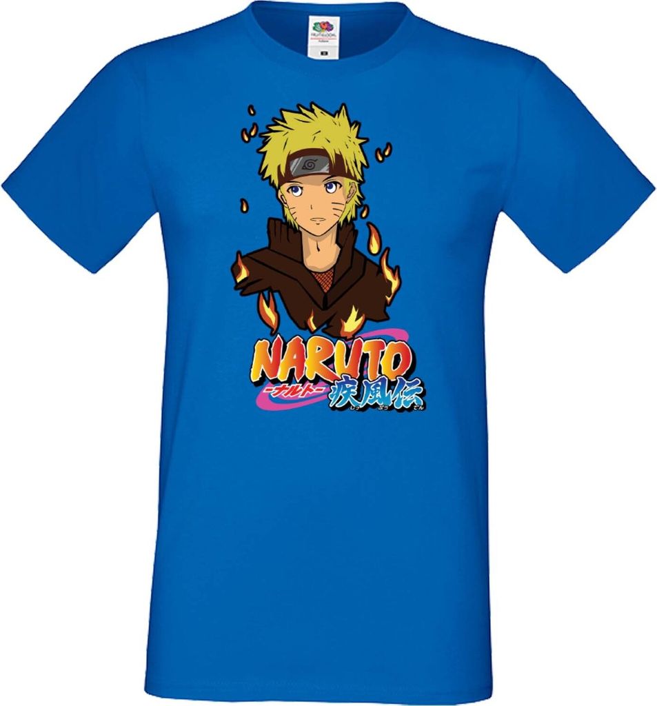 Herren T-Shirt Japan Manga Animation Comics Naruto Uzumaki 02 Var-032 Naruto Uzumaki, Man 3XL / Blau