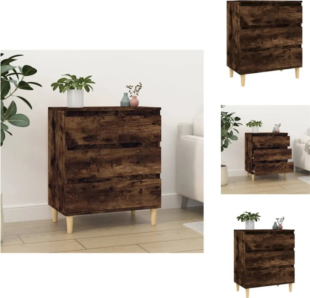 Mobiletto Credenza 60x35x70 cm Rovere Fumé vidaXL in Legno