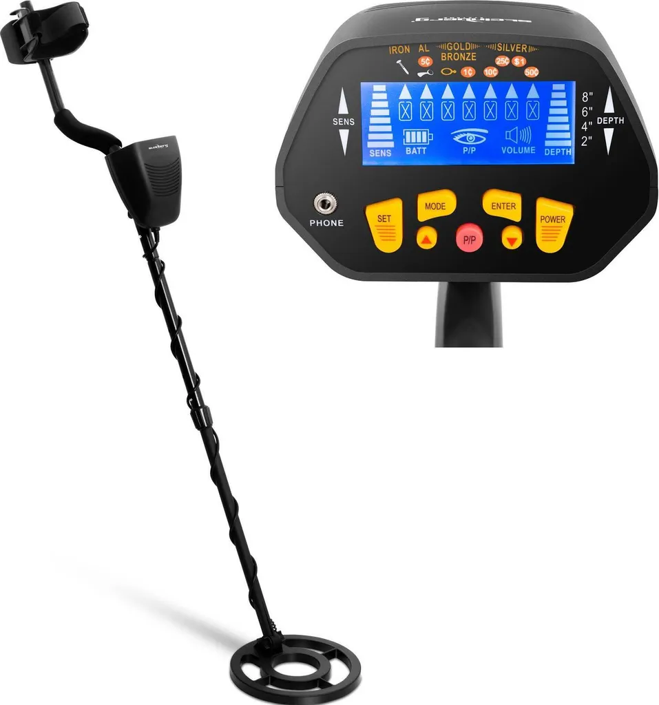 Détecteur de métaux 120 cm étanche - Bobine haute sensibilité 18 cm