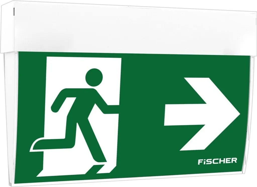 Signalisation évacuation LED Fischer 27m pour ERP et bureaux EB