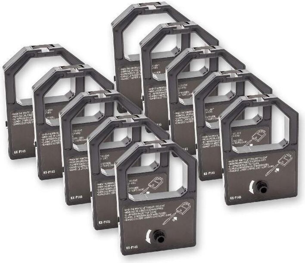 vhbw 10x Farbband Schriftband kompatibel mit Panasonic KX-P1092I, KX-P1092, KX-P1091i, KX-P 1095, KX-P 1092 Nadeldrucker, Bondrucker - Schwarz