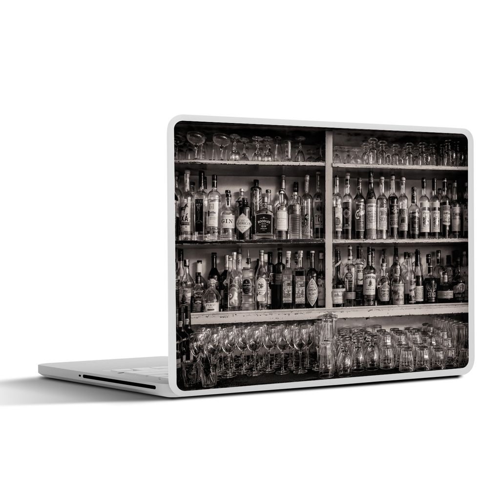 MuchoWow Laptop Aufkleber Sticker Cover Bar - Alkohol - Spirituosen - Stilleben 31x22.5 cm - Laptop-Deko