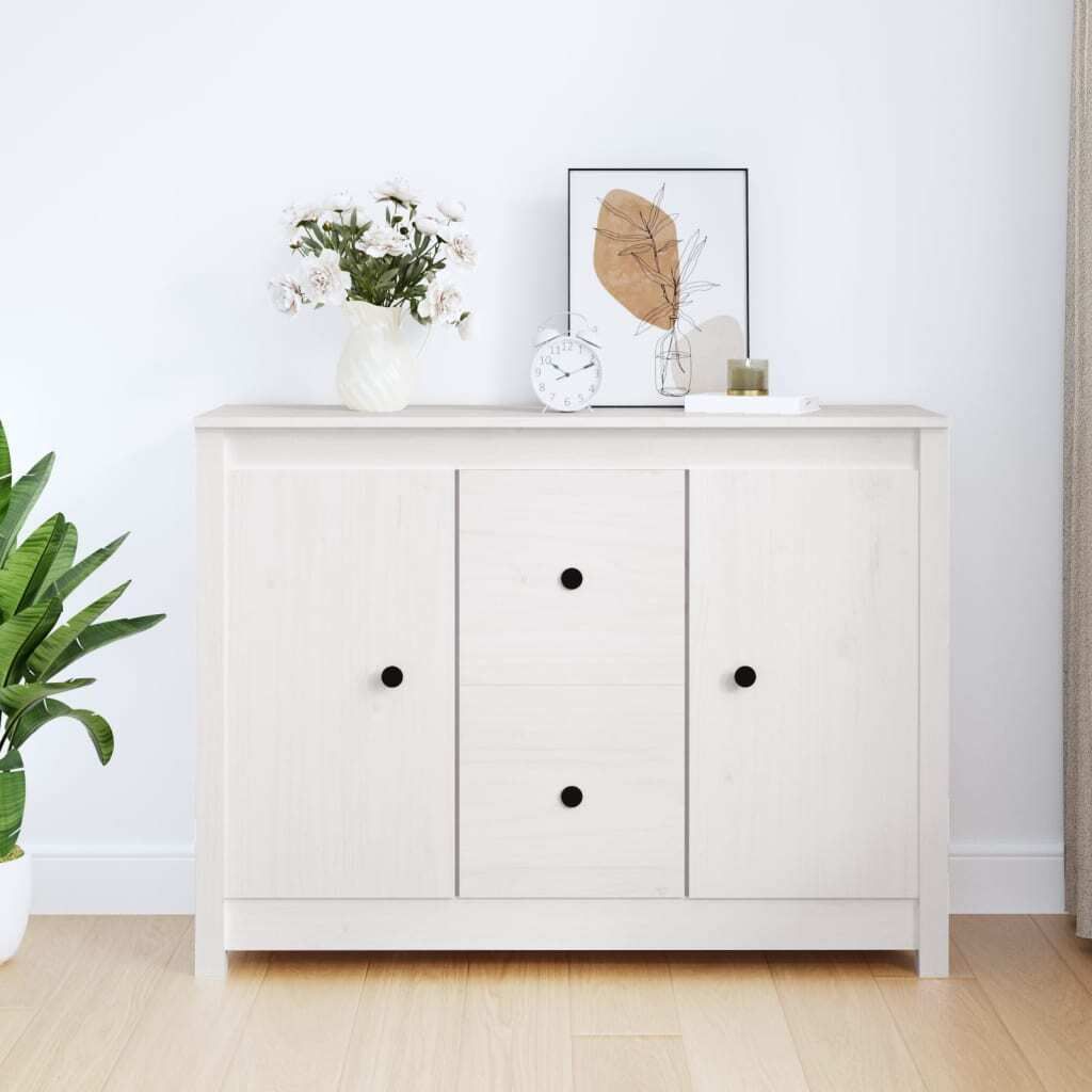 Maison Exclusive - Sideboard Weiß 100x35x74 cm Massivholz Kiefer