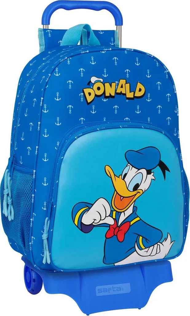Évitez le mal de dos avec ce sac à roulettes Donald Safta bleu solide