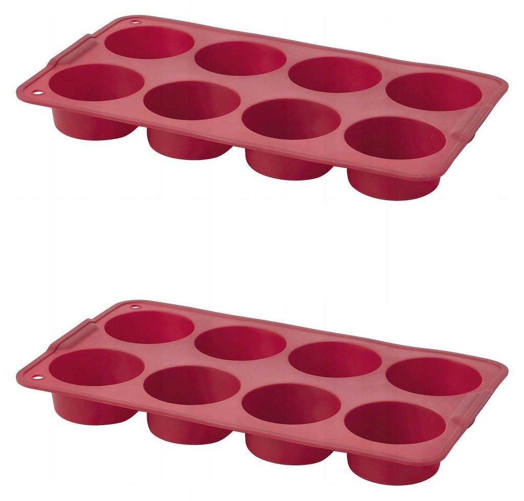 IKEA KANTNAL Silikon-Muffinblech dunkelrot 18x30 cm Produktbild 