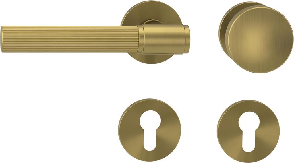 Griffwerk Wechselgarnitur VAYA 136 ARIS fast2fix Fast2Fix Rosetten rund Knopf R2 Gold matt L