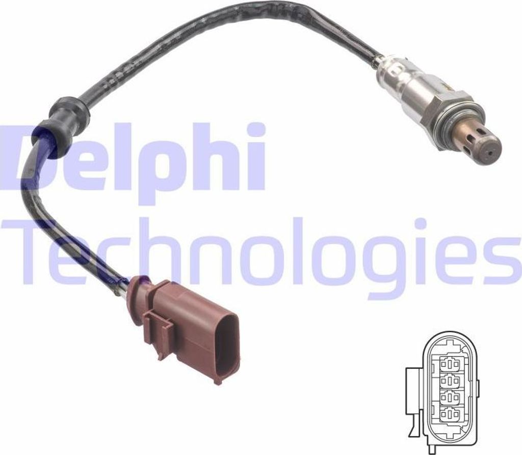 DELPHI ES21245-12B1 Lambdasonde OE 03C906262AE kompatibel mit Polo 9N, Roomster, Fabia, Ibiza, Cordoba