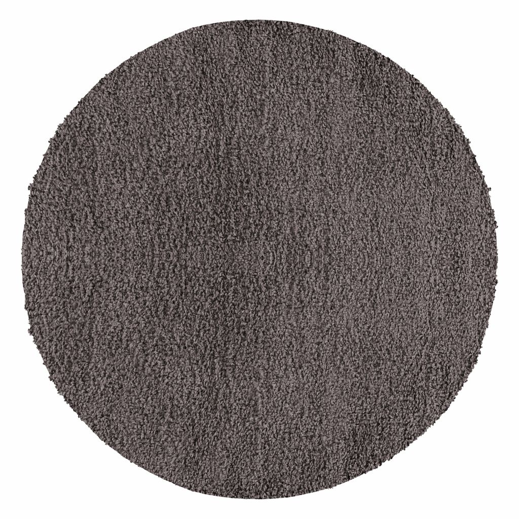 Teppium Hochflor Teppich Uni Einfarbig Modern Shaggy Teppich Wohnzimmer Flauschig Weich Preishammer, Grösse: 80 cm Rund