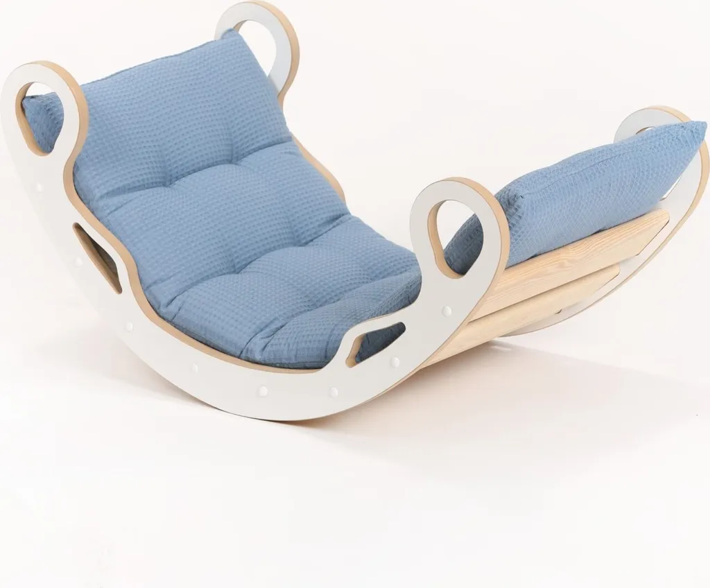 Arche à grimper Montessori MDF Woodforkid Zosia M - Coussin Jeans