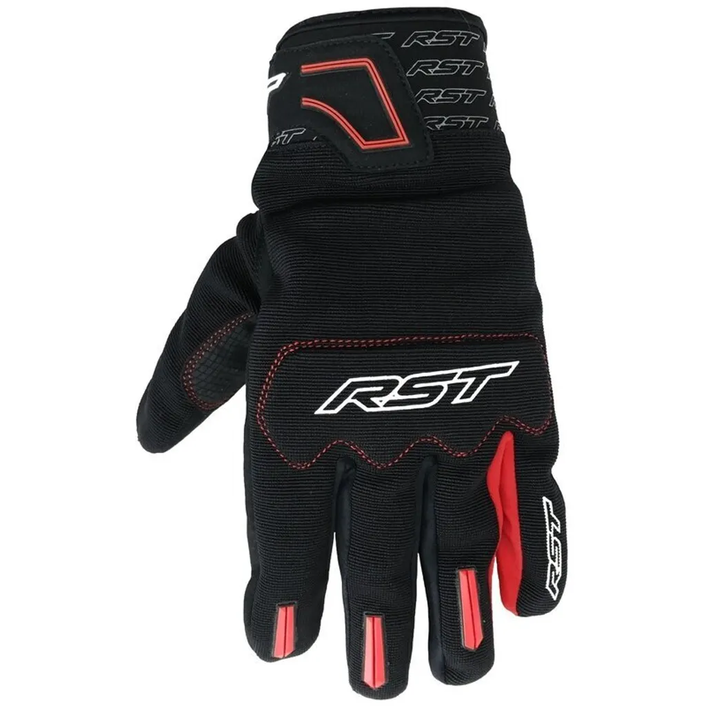 Gants RST Rider rouges pour moto, équipement de protection routière