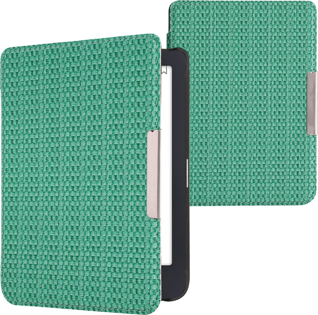 kwmobile Klapphülle kompatibel mit Tolino Shine 3 Hülle - eReader Case - Grasgrün Dunkelgrün Hellgrün