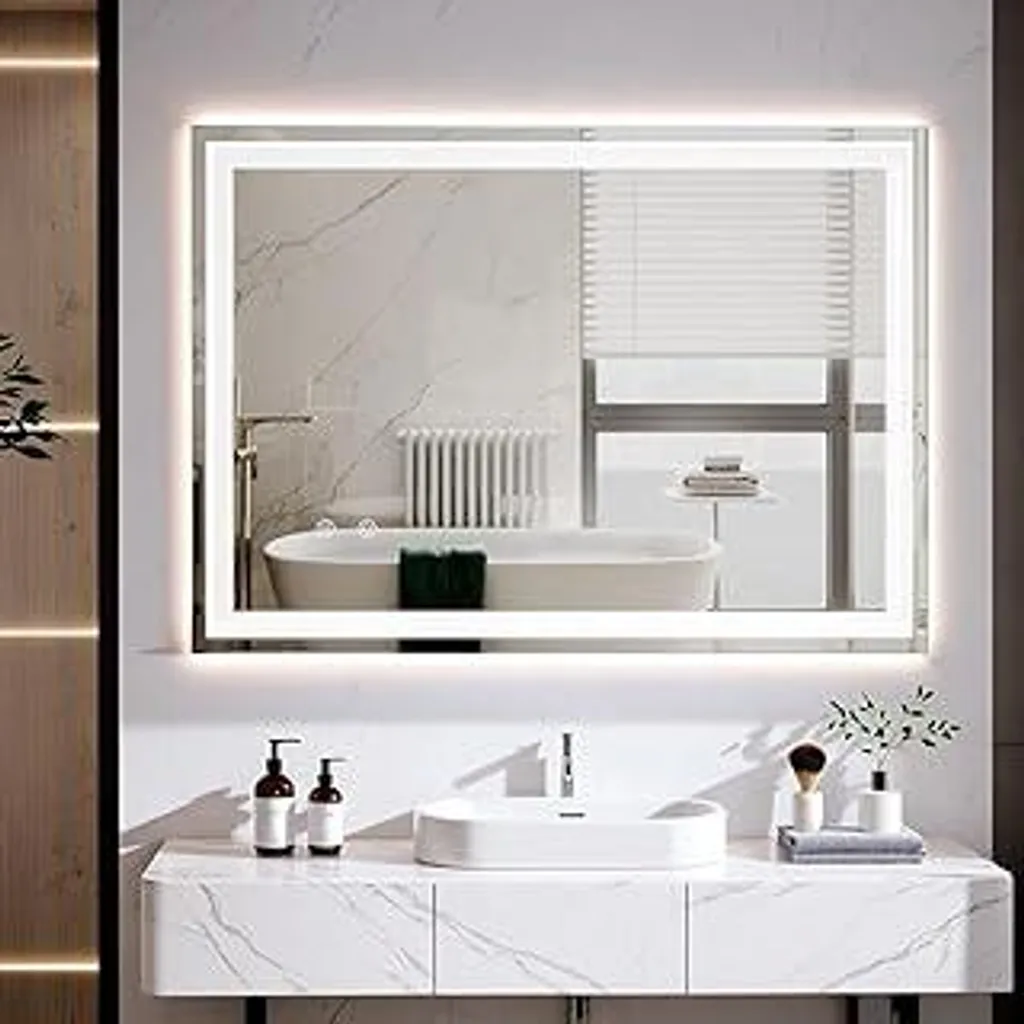 Specchio Ingranditore Da Parete 21,6 Cm Con Luci – Doppio Lato 1x E 15x – Nichel Spazzolato Per Bagno