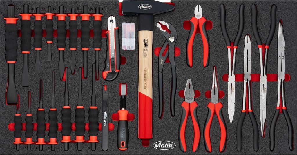 VIGOR Zangen Schaber Satz für Series XL V7015N 28-teilig Anzahl Werkzeuge: 28