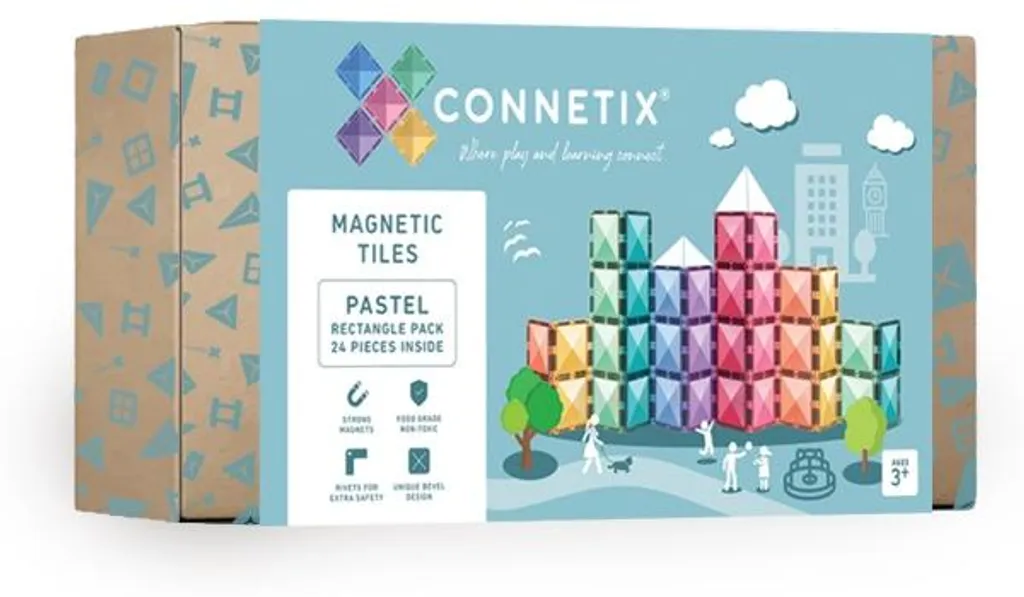 Rectangles Connetic Pastel 24 pièces : stabilisez vos constructions géantes