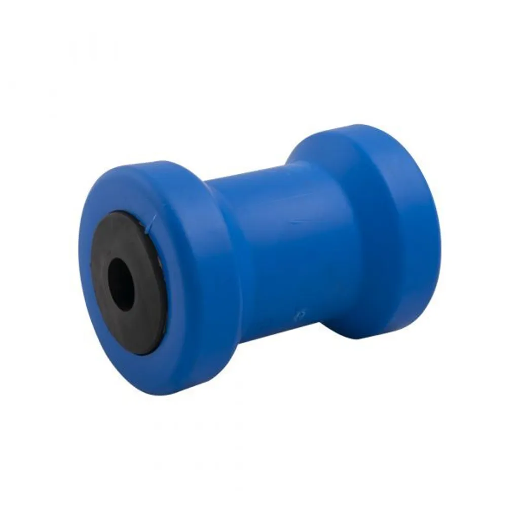 Rouleau de quille Roll Blue 132x70 mm avec axe de 20 mm pour remorque