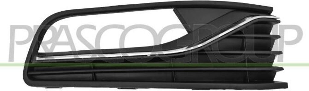 PRASCO Lüftungsgitter Grill Stoßfänger für VW Polo Schrägheck (6R1, 6C1) mit Loch/Löchern für Nebellampen Schwarz