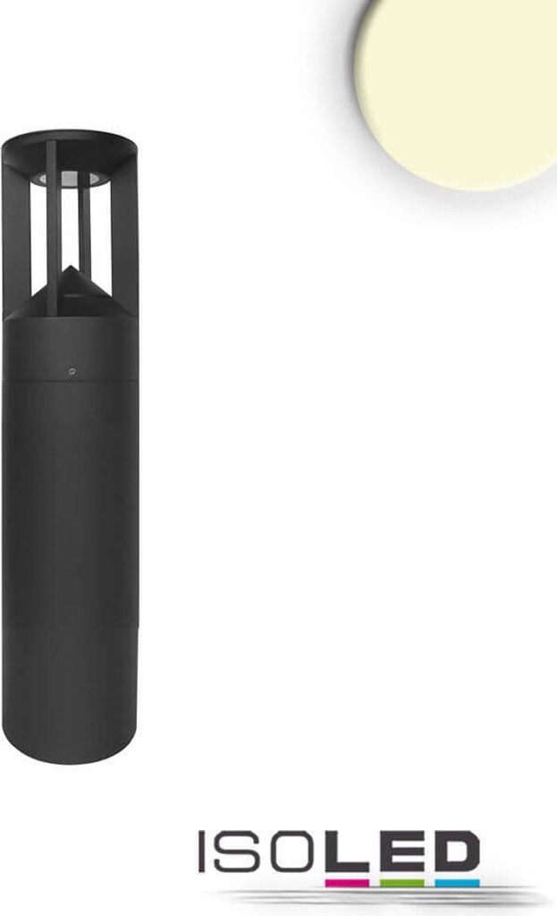 ISOLED LED Wegeleuchte Poller-4, 40cm, 9W, sandschwarz, warmweiß