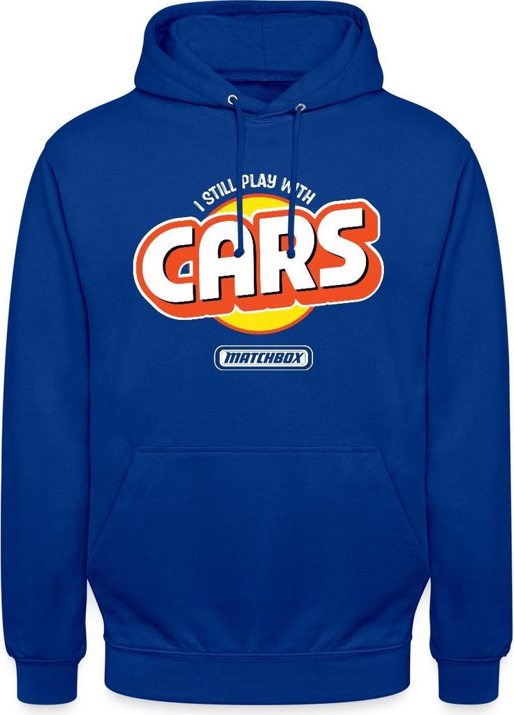 Spreadshirt Matchbox I Still Play With Cars Design Uni Hoodie, 3XL, Royalblau