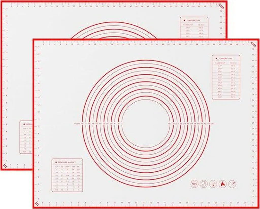 Tapis de pâtisserie en silicone souple pour plans de travail
