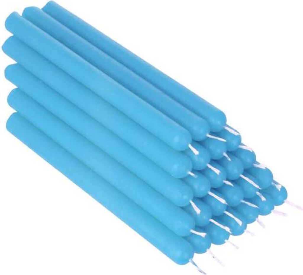 25x Hell Blau Paraffinwachs 12cm Tafelkerzen Ritualkerze Osterkerzenfarbig 36338
