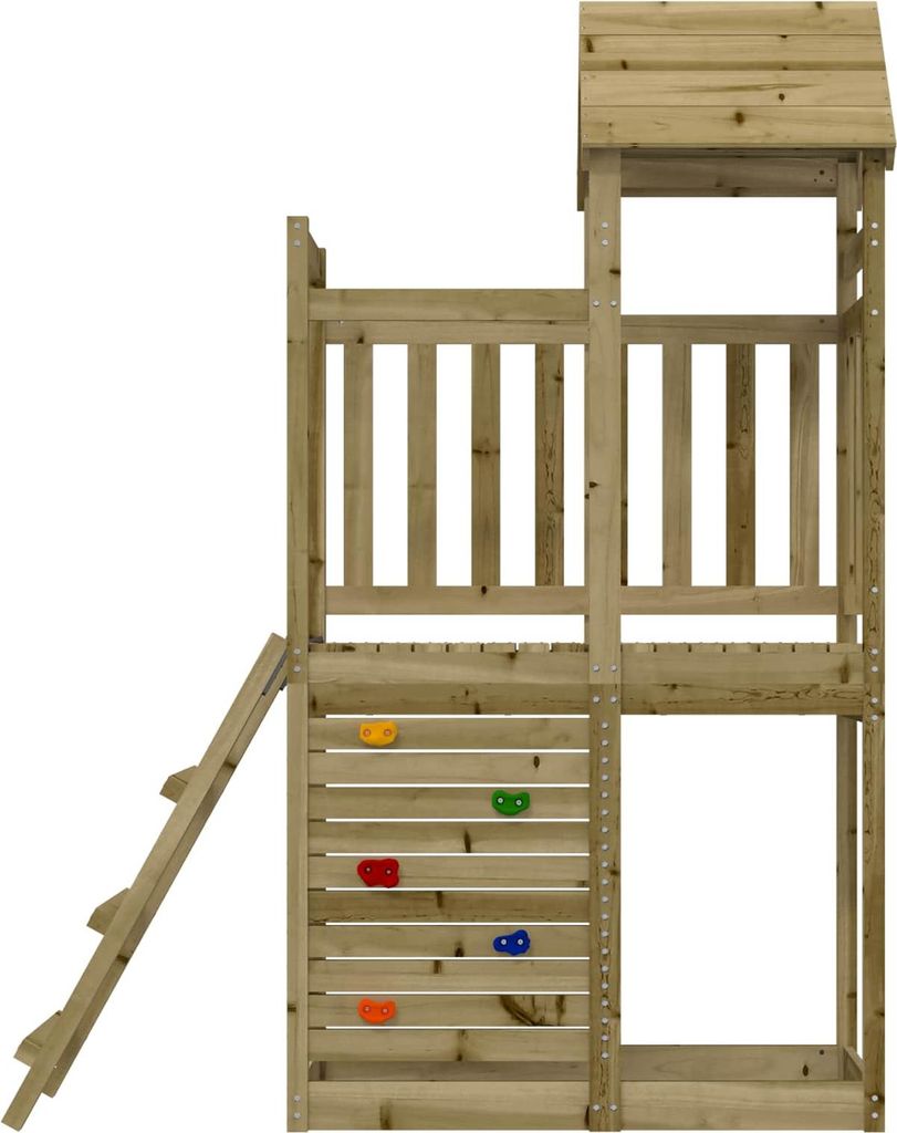 vidaXL Spielturm Braun Massives imprägniertes Holz