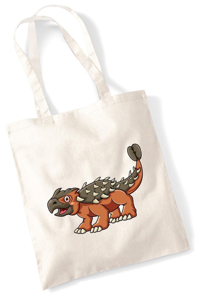 Huuraa Jutebeutel Ankylosaurus Dinosaurier 10 Liter Natural Baumwolle Tasche Geschenkidee