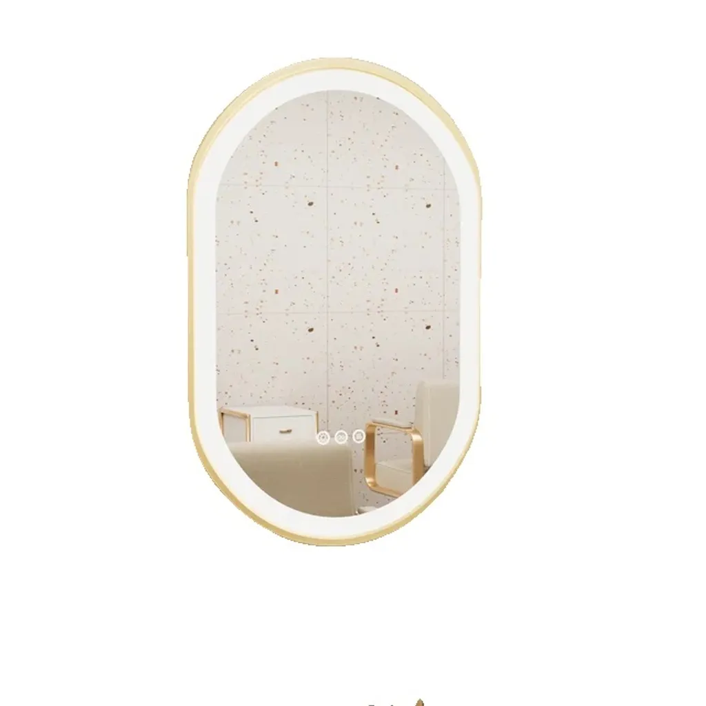 Miroir LED ovale 80x50cm fini la salle de bain sombre et sans relief