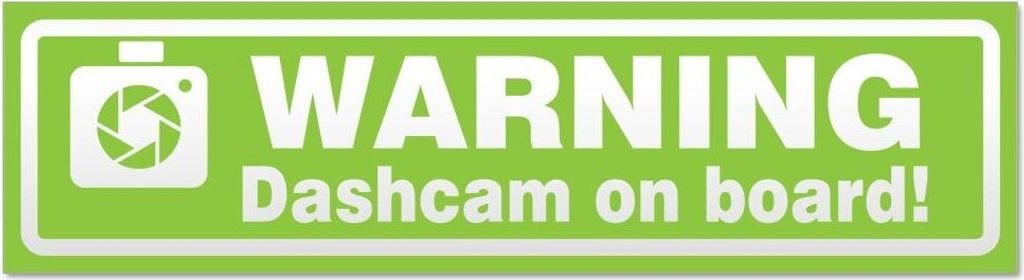 Kiwistar - Autoaufkleber - Lindgrün - 60 x 16 cm - Dashcam on Board Warning invertiert - Hinweis Aufkleber Sticker für Auto, Kfz, Fahrrad, PKW, LKW