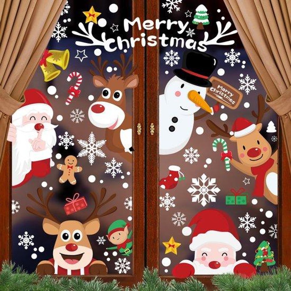Selbstklebende PVC-Keramik-Sticker-Set, 9 Stück, Kinder-Keramik-Sticker, Weihnachtsdekoration