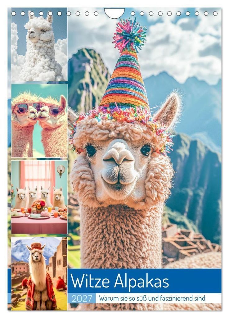 Witzige Alpakas (Wandkalender 2027 DIN A4 hoch), CALVENDO Produktbild 