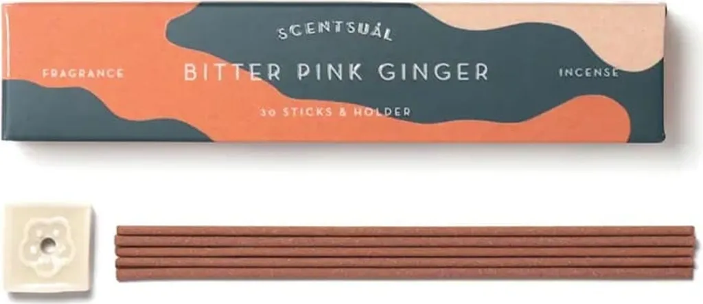 Encens Scentsual Gingembre Rose Amer - Paquet de 12 Bâtonnets Premium