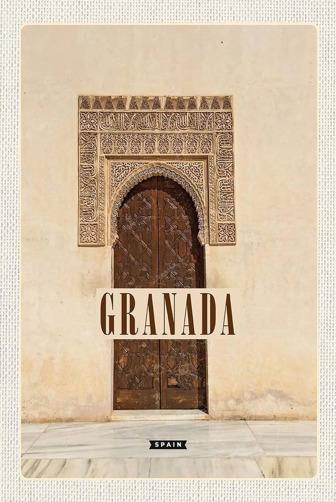 vianmo Holzschild 18x12 cm Granada Spain Tourismus Poster Bildmotiv Reisemotiv Abenteuer Reisen