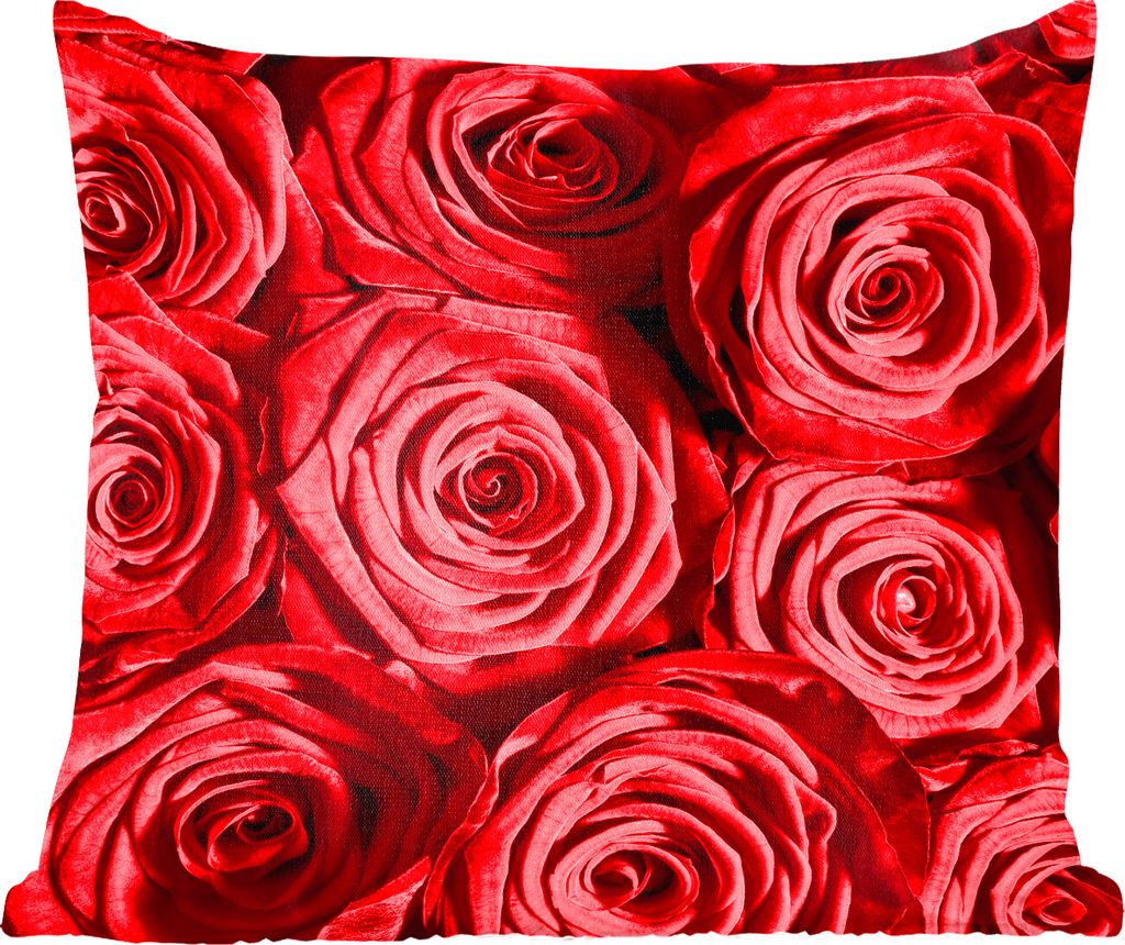 MuchoWow Zierkissen Sofakissen Wohnzimmer Dekokissen 40x40 cm Rosen - Rose - Rot - Foto Kissen - Schlafzimmer Dekoration