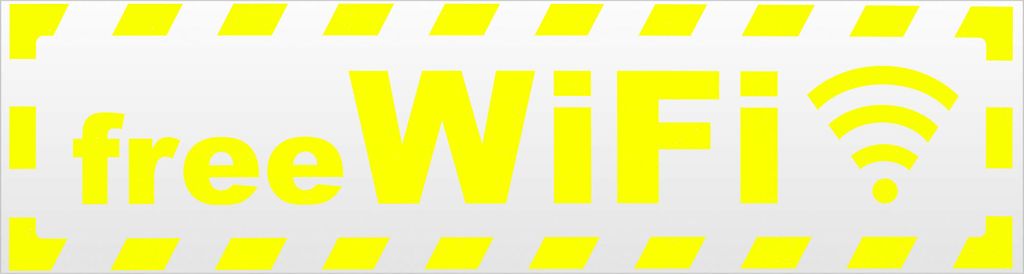 Kiwistar Free WiFi gestreift Magnetschild Schild magnetisch - 45cm Neongelb - Magnetfolie für Auto PKW Kfz