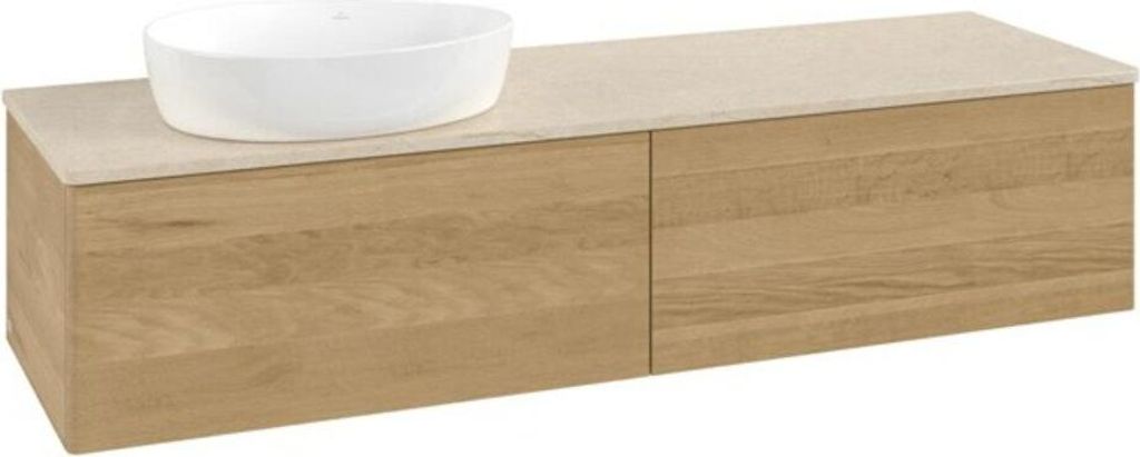 V&B Waschtischunterschrank ohne Frontstruktur Antao 160x50cm, WBP-farbe botticino, honey oak
