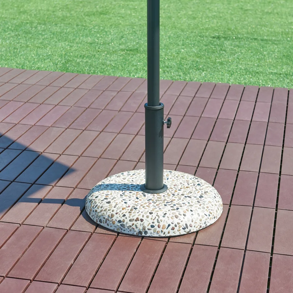 Pied de parasol béton 20kg aspect pierre Bitritto Ø45cm ultra stable