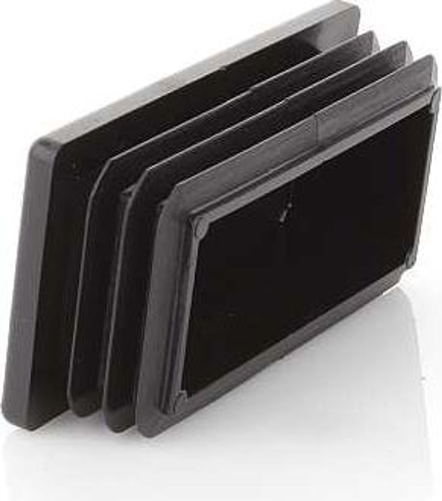 Produktbild von 6er-Set Rechteck-Rohrstopfen 60x100 Mm – EU-Produktion, Schwarz, Aus Polyethylen