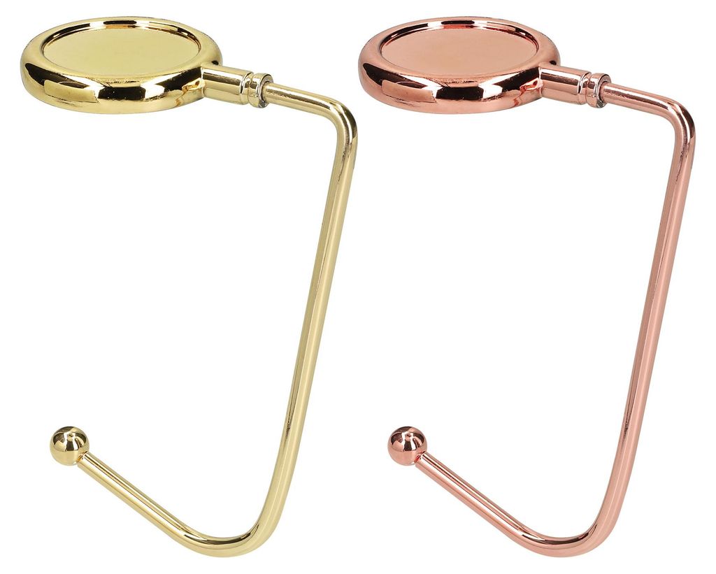 kwmobile Taschenhalter für Tisch - 2x Handtaschenhalter für Tisch - Taschenhaken - Taschen Aufhänger - Taschen Halter Haken - Tischhaken Set Gold