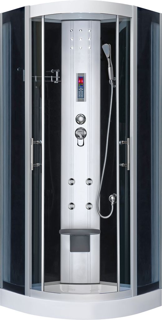 Hydromassage Duschkabine Leticia, 80x80 cm, Glas gehärtet, Produktbild 