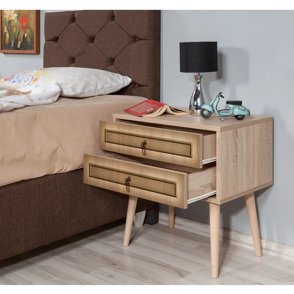 Table de nuit durable et résistante chêne Sonoma 60 cm Skye Decor 420