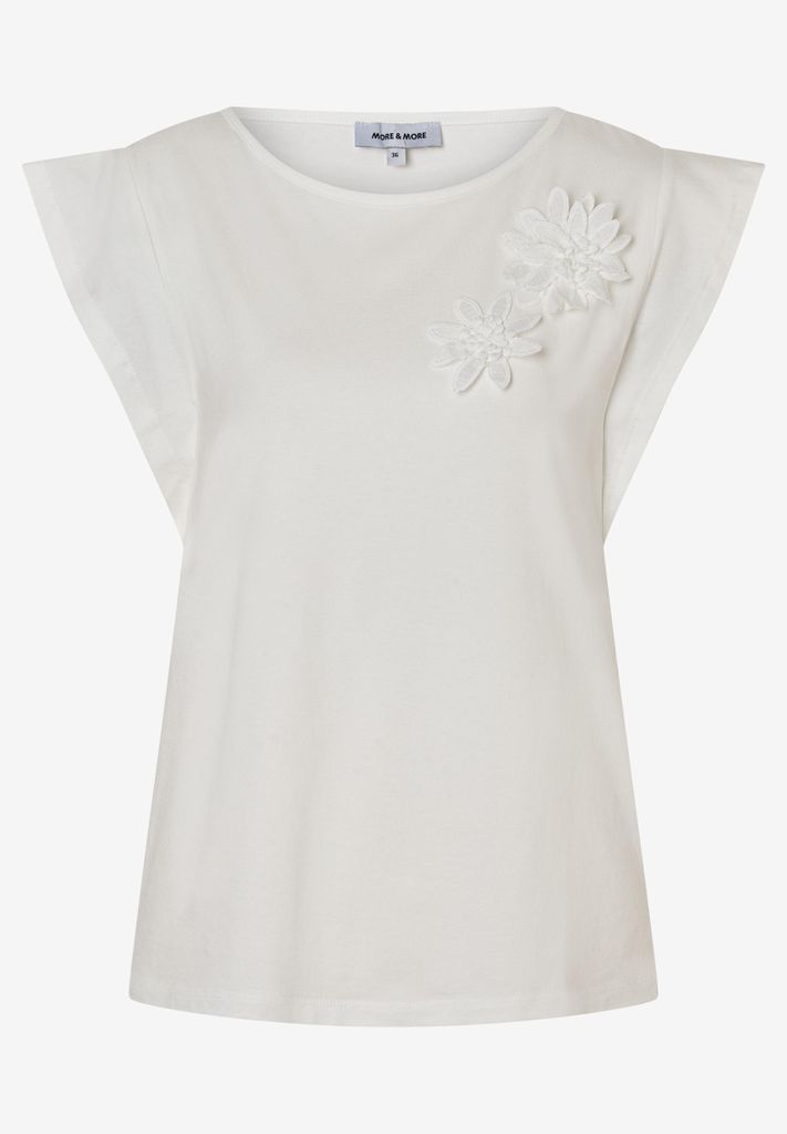 T-Shirt mit Blüten-Applikation