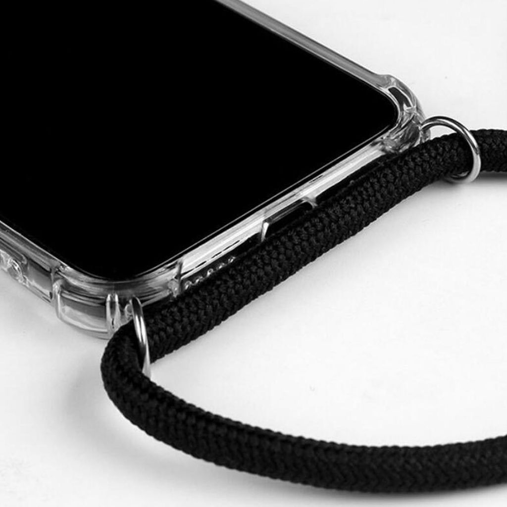Custodia per telefono trasparente con cordino a
