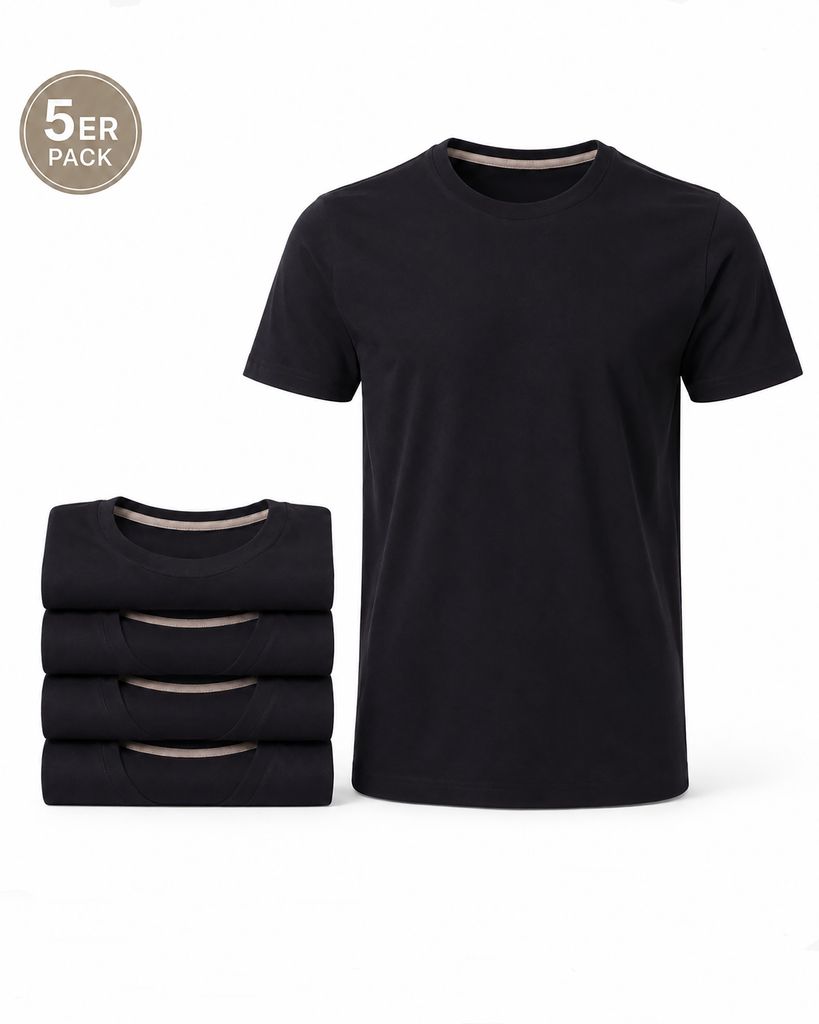Mivaro Herren T-Shirt 5er Pack Basic Rundhals - Männer Produktbild 