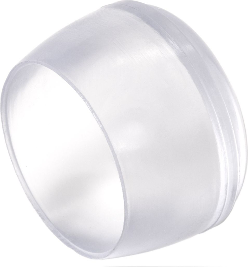 Adsamm | 16 x Stuhlbeinkappen | Ø 25 mm | Transparent | rund | Möbelgleiter für Stahlrohrstühle