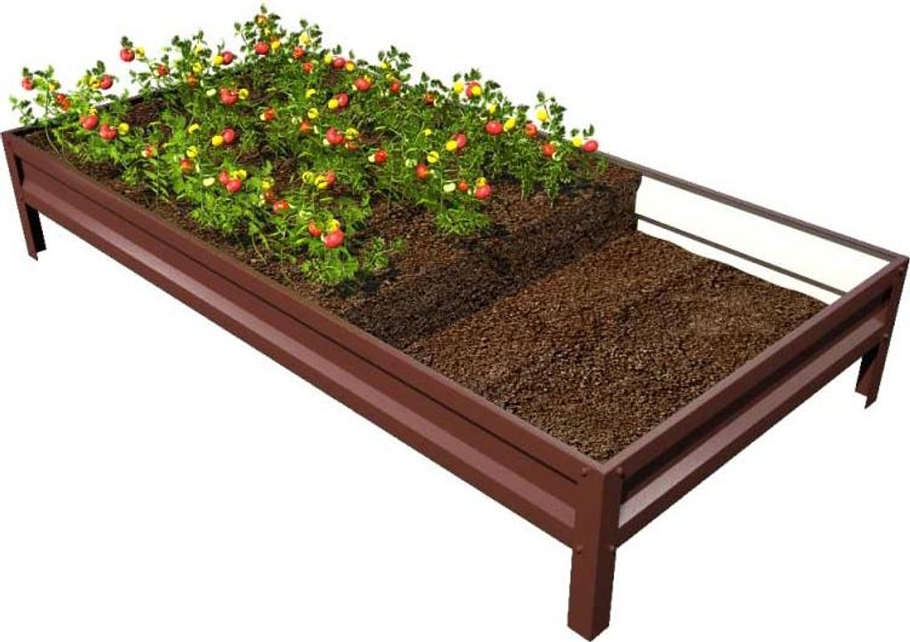 ETL Metall Hochbeet 100x400x20 cm – verzinkt mit Polymerbeschichtung, Gartenbeet